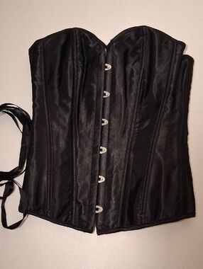 Black Satin Over Bust Corset Top
